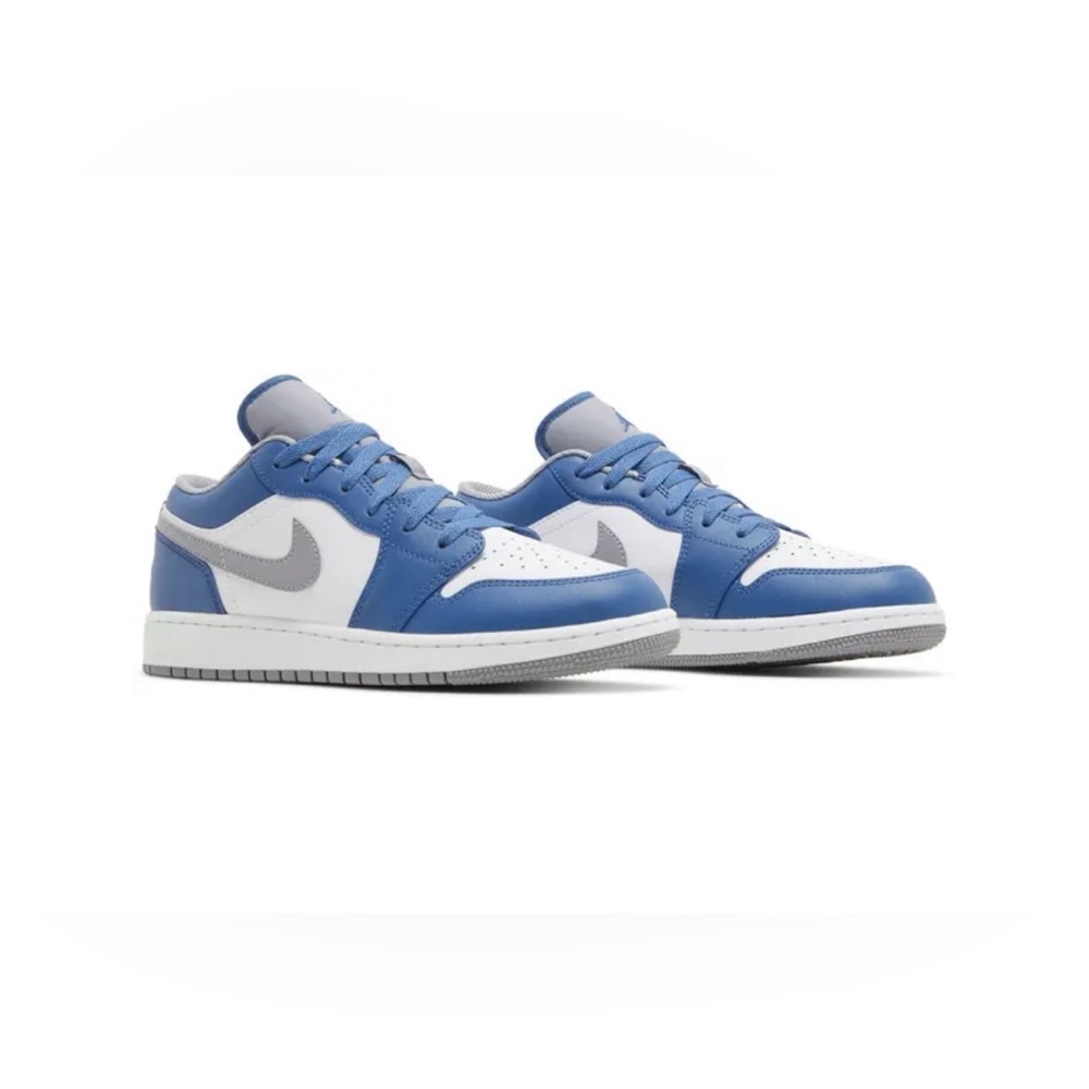 Jordan Blue and White Air Jordan 1 Low Sneakers